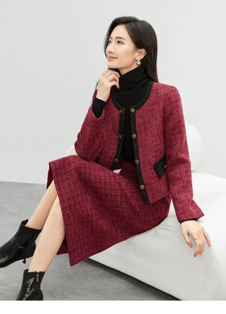 SENTUBILA комплект из 2 предметов женский наряд укороченные шерстяные куртки прямая