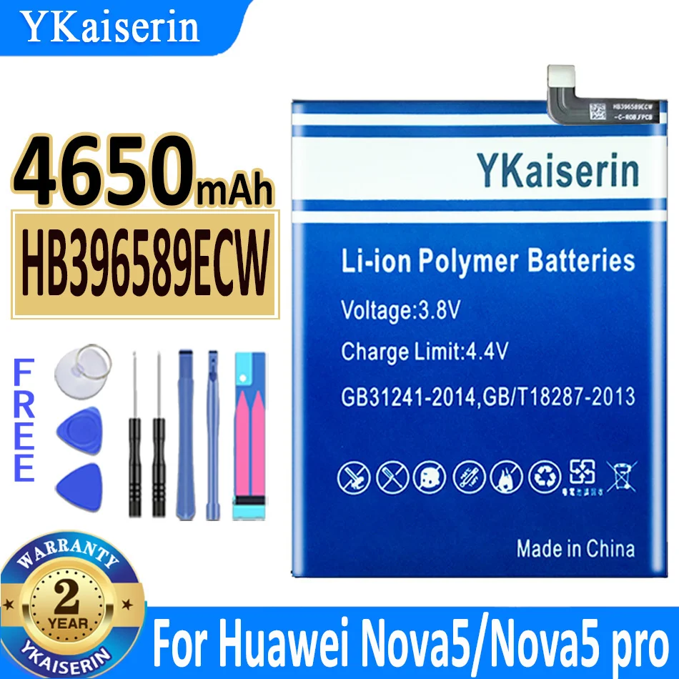 

Аккумулятор ykaisin HB396589ECW на 4650 мА · ч для Huawei Nova 5, Nova5, Nova5 Pro, Nova 5 Pro, аккумулятор большой емкости