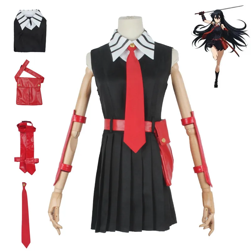 

Костюм для косплея аниме Akame Ga KILL Ace Killer, черный костюм без рукавов, сексуальный Униформа на Хэллоуин