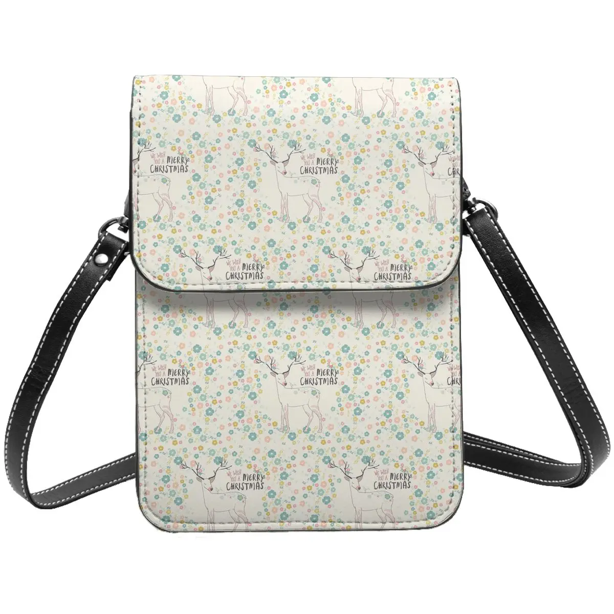 

Цветочная мощная сумка через плечо, Рождественская уличная одежда с оленями, кожаная женская сумка оптом, стильные сумки