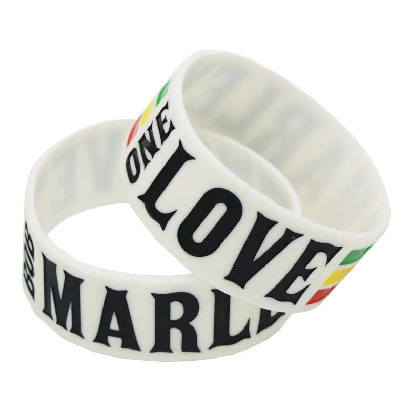 

1PC New Wide ONE LOVE BOB MARLEY Silicone Wristband Rasta Jamaica Reggae Rubber Bracelets& Bangles For Music Fans Gift SH099