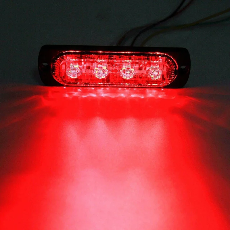 

4LED Off-Road Car Trucks Safety Urgent Working Fog Red Light Lamp 12V 800LM Lighting & Lamps Car Accessories