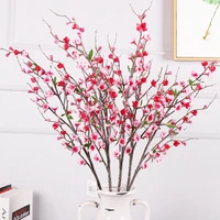 new 97cm single pink plum branch artificial flower home hotel wedding scene decoration flower arrangement 4 forks peach blossoms