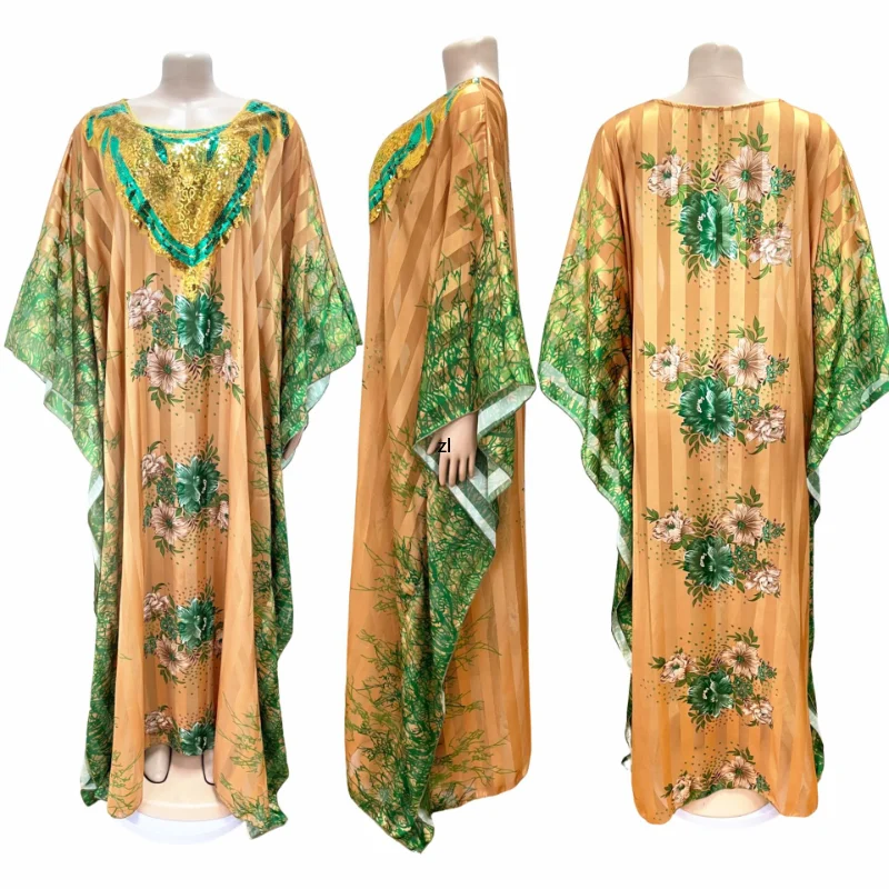 

African Party Dresses Women Muslim Fashion Abaya Boubou Dashiki Ankara Sequin Outfits Gown Dubai Kaftan Robe Marocaine One Piece