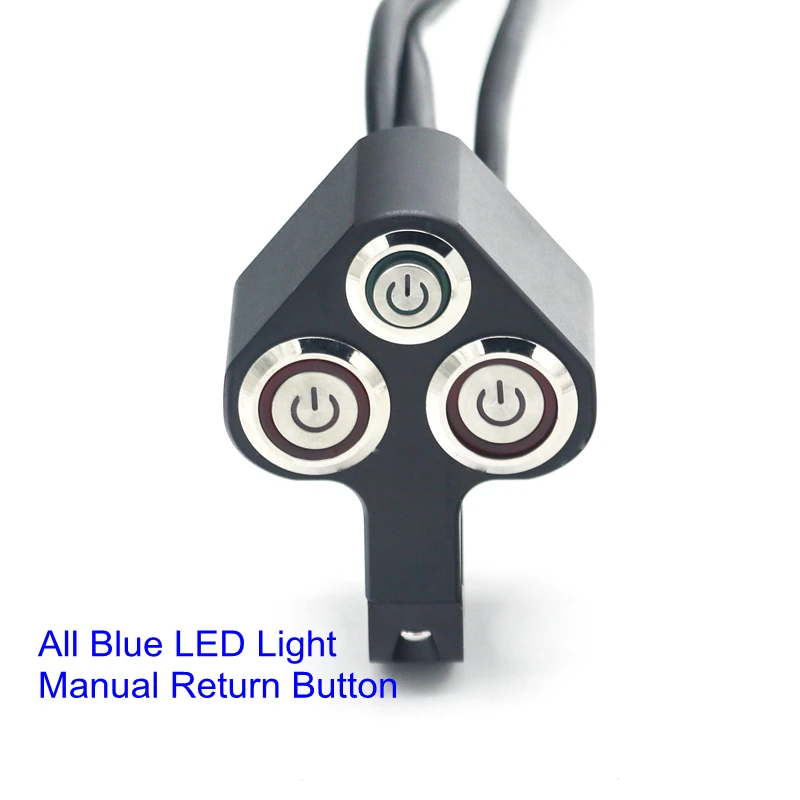 

LMoDri Мотоциклетный переключатель 7/8 дюйма Переключатели для крепления на руль 12 В Вкл. Выкл. Противотуманный тормозной переключатель 3 кнопки в 1 Алюминиевый сплав со светодиодом