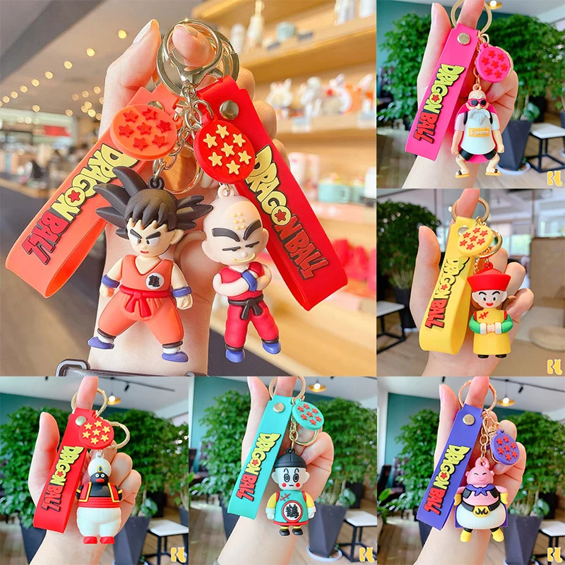 

Dragon Ball Z Keychain Japanese Anime Son Goku Kuririn Bobo Pilaf Chiaotzu Majin Buu Keyring Figures Key Chain Jewelry Gifts