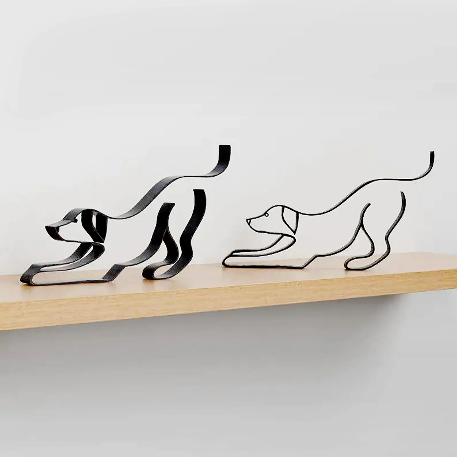 

Минималистичная Художественная Скульптура собаки, персонализированный подарок, металлический декор, современное железное украшение, поде...