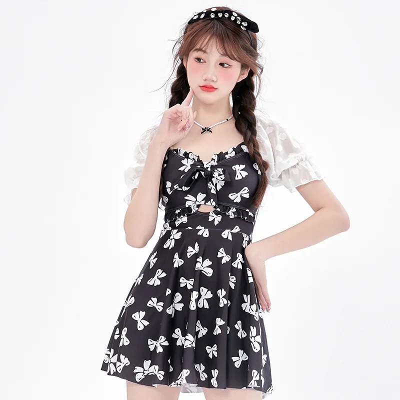 

Japanese Swimwear Sweet 2023 New Women's Swimming Skirt One Piece Swimsuit Student Conservative Hot Spring Swimwear
