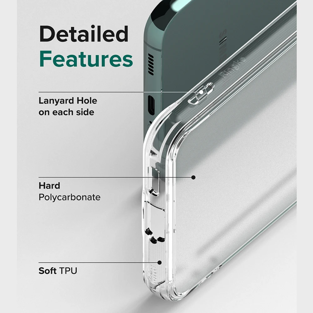 Чехол Ringke Fusion для Samsung Galaxy S22 Plus (2022) Прозрачная Жесткая задняя часть и гибкая