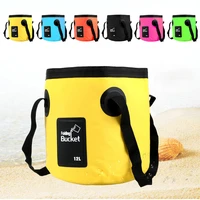 12l 20l portable bucket outdoor travel water storage bag waterproof water bag fishing portable foldable bucket car supplies
