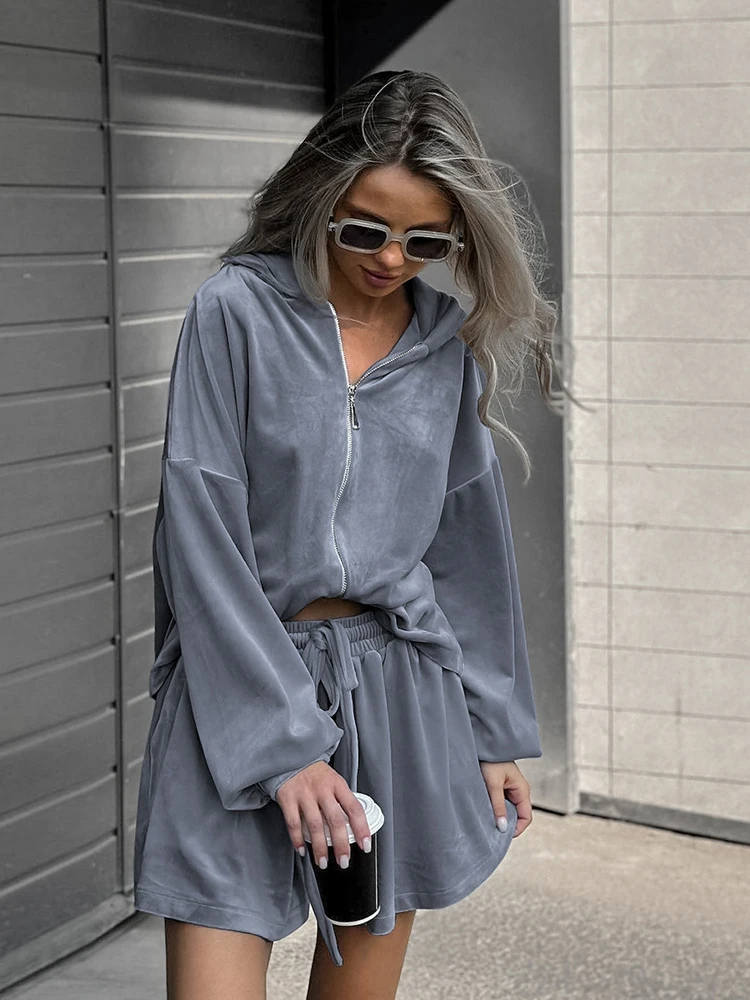 Женский спортивный костюм Jyate однотонный трикотажный из двух предметов свитер с