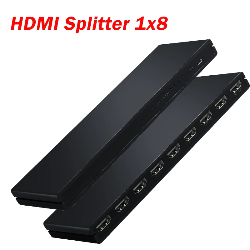 

1x8 HDMI Splitter 1 in 8 Out HDMI Splitter Audio Video Distributor Box Support Full HD 3D 4K 30Hz for Projector HDTV STB DVD PS3