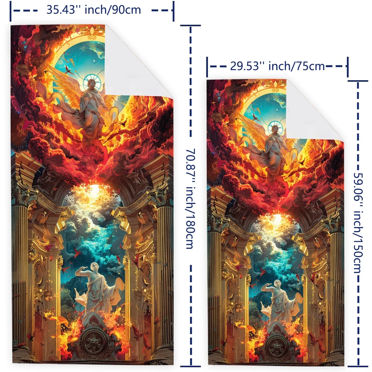 Большое пляжное полотенце Angel толстое из микрофибры очень Впитывающее без песка
