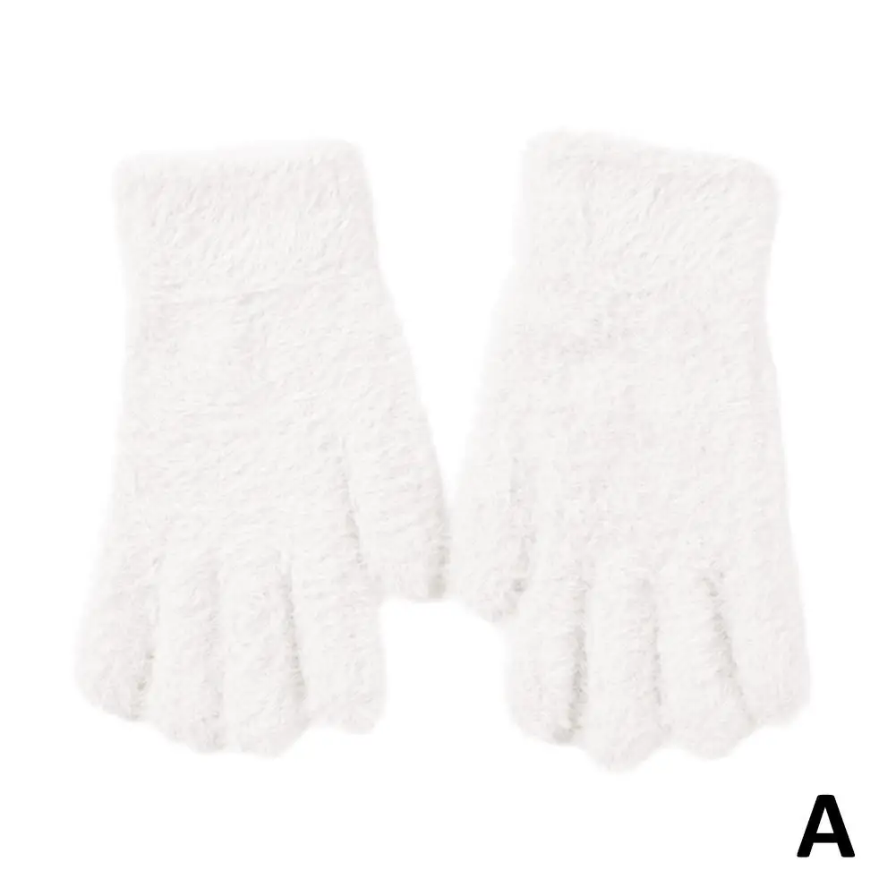 Модные зимние норковые бархатные перчатки с пятью пальцами плюшевые для улицы