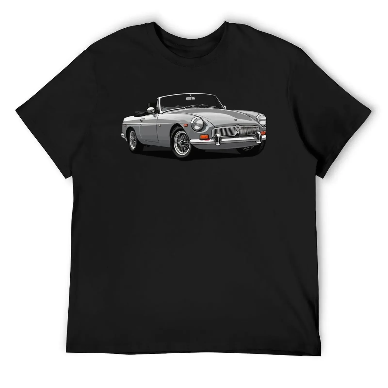 Серебряная футболка MGB Roadster Car черная большого размера черные футболки для мужчин
