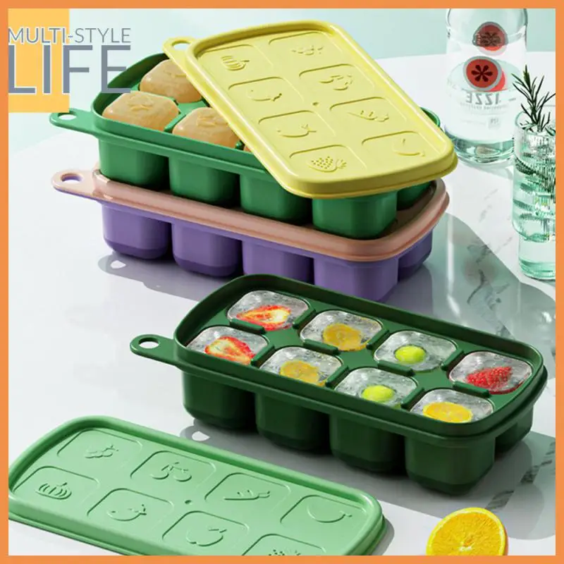 

With Lid Kitchen Tools Durable Food Grade Ice Storage Box Stacking Ice Box Diy Moulds Easy Demoulding Ice Maker Ice Tray