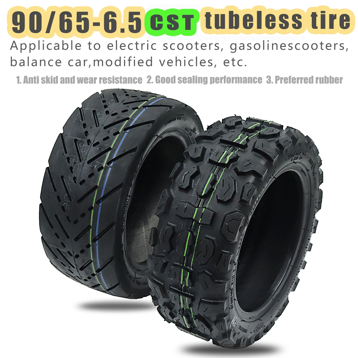 CST 11 Inch Tire 90/65-6.5 City Road Winter Snow Tires Tubeless Tire for Dualtron Ultra Speedual Plus Zero 11x Electric Scooters