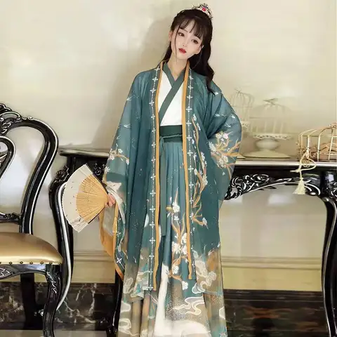 Традиционное китайское сценическое платье ханьфу, Женские китайские костюмы династии танцев ханьфу, костюм для выступлений