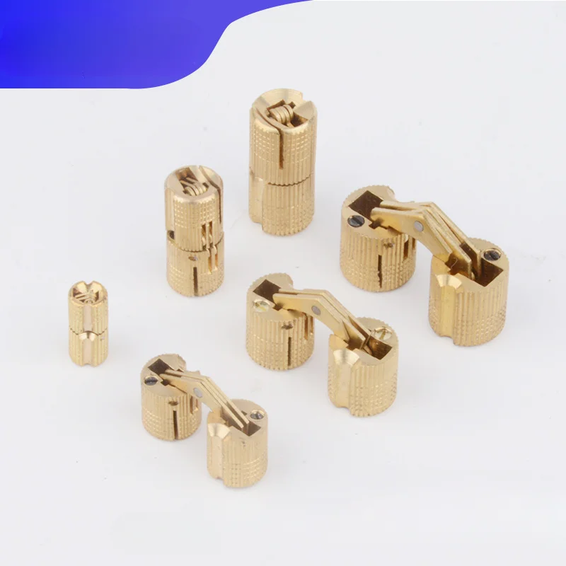 

8-18mm Copper Barrel Hinges Concealed Cabinet Hidden Invisible Brass Door Hinges For Furniture Hardware Gift Box