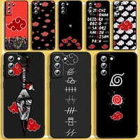 anime naruto logo phone case for samsung s8 s9 s10 s20 s21 s22 plus 4g s10e 5g lite ultra fe black silicone luxury funda cover