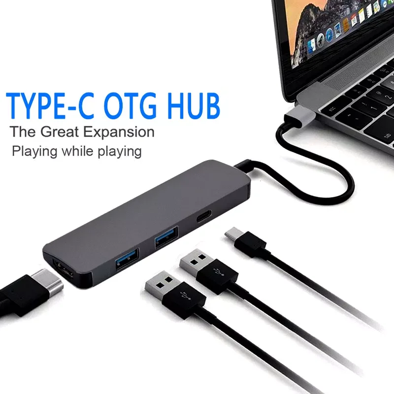 

4 in 1 USB Type C otg HUB USB C to HDMI-compatible SD Reader PD 100W Charger USB 3.0 HUB For MacBook Pro Dock Station Splitter