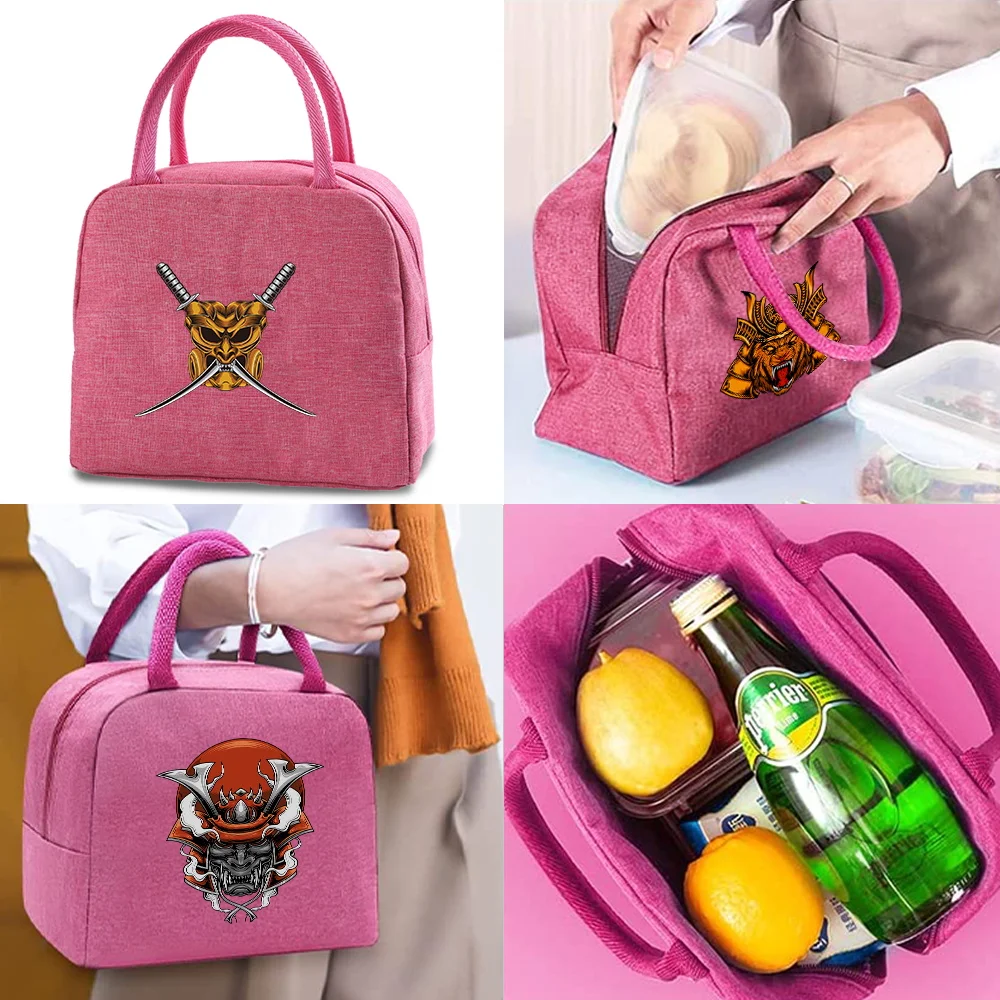 

Lunch Bag Kids Thermal Lunch Box Organizer Pouch Monster Print Insulated Canvas Bags for Women Work Food Cooler Portable Packet