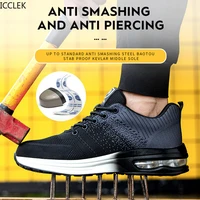 new mens air cushion labor protection anti smashing anti piercing shock absorbing wear resistant work labor protection shoes
