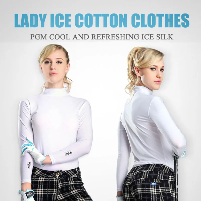 PGM Casual Ultra Thin Breathable Golf Shirt Women Sun Protection Ice Silk Summer Ladies long sleeve loose Golf Training T Shirts