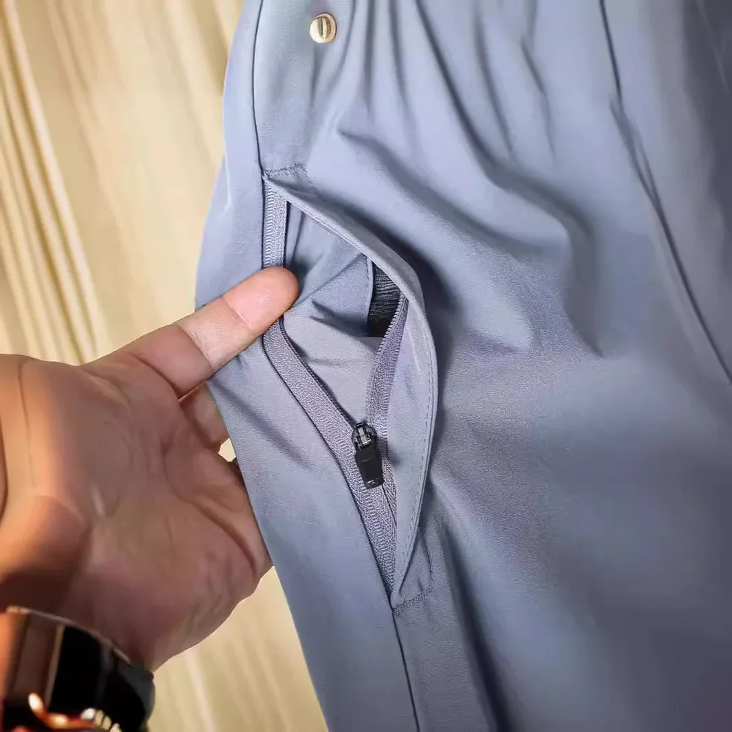 Уличные однотонные мужские прямые спортивные брюки легкие дышащие