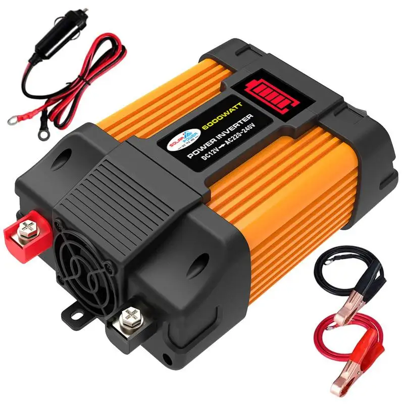 

Car Power Inverter Vehicle Power Inverter With Cigarettes Lighter Port Battery Clips 110V Or 220V Car Inverter Plug Adapter