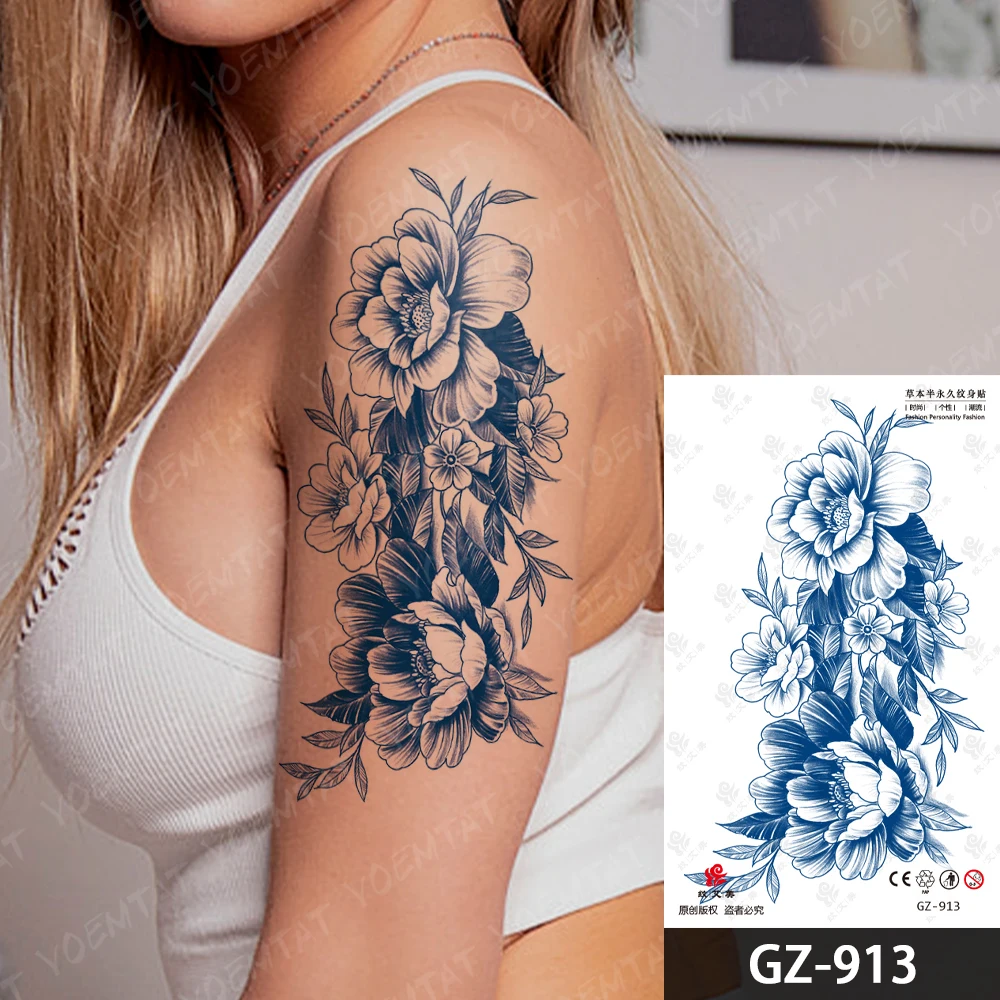 Готический текст Лотос шипы соковые чернила стойкая Водонепроницаемая