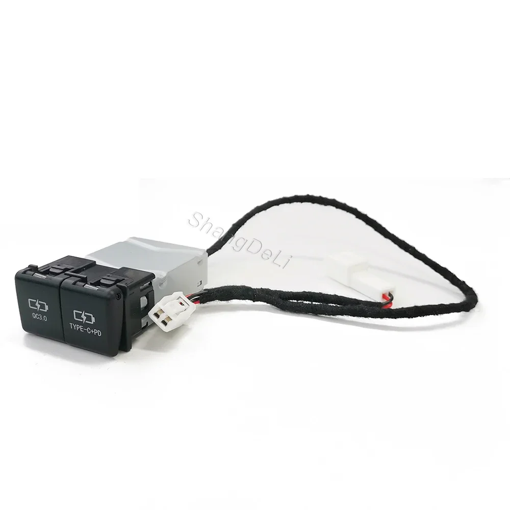 Автомобильное быстрое зарядное устройство DUal USB Type-C интерфейсная розетка для