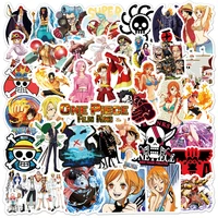 405060pcs japanese animeone piece series surroundings luffy zoro nami sanji franky boa hancock cartoon sticker