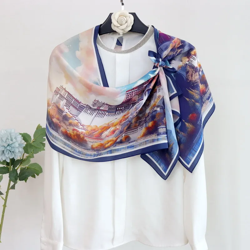

New 100% natural silk scarf Women Fashion Scarfs Foulard Female Scarves Wrap Stole Bufandas Hijab Brand Shawls Pashmina Bandana