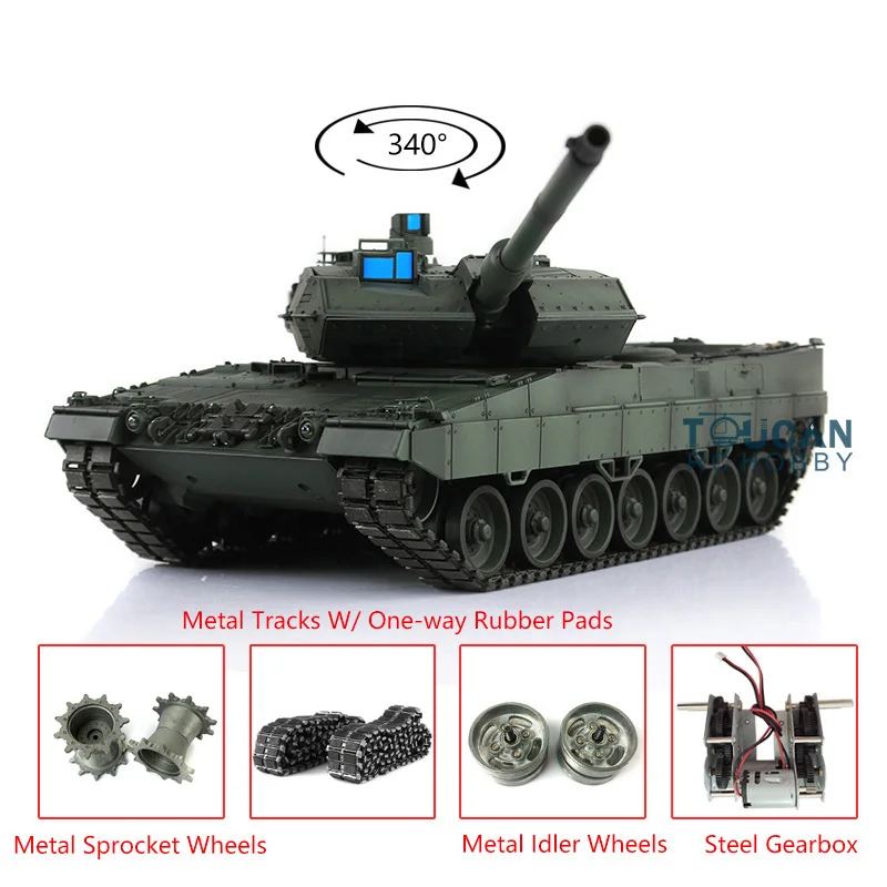 1/16 HENG LONG 7 0 Leopard2A6 RC Танк 3889 металлические треки W/резиновые Panzer Игрушки для