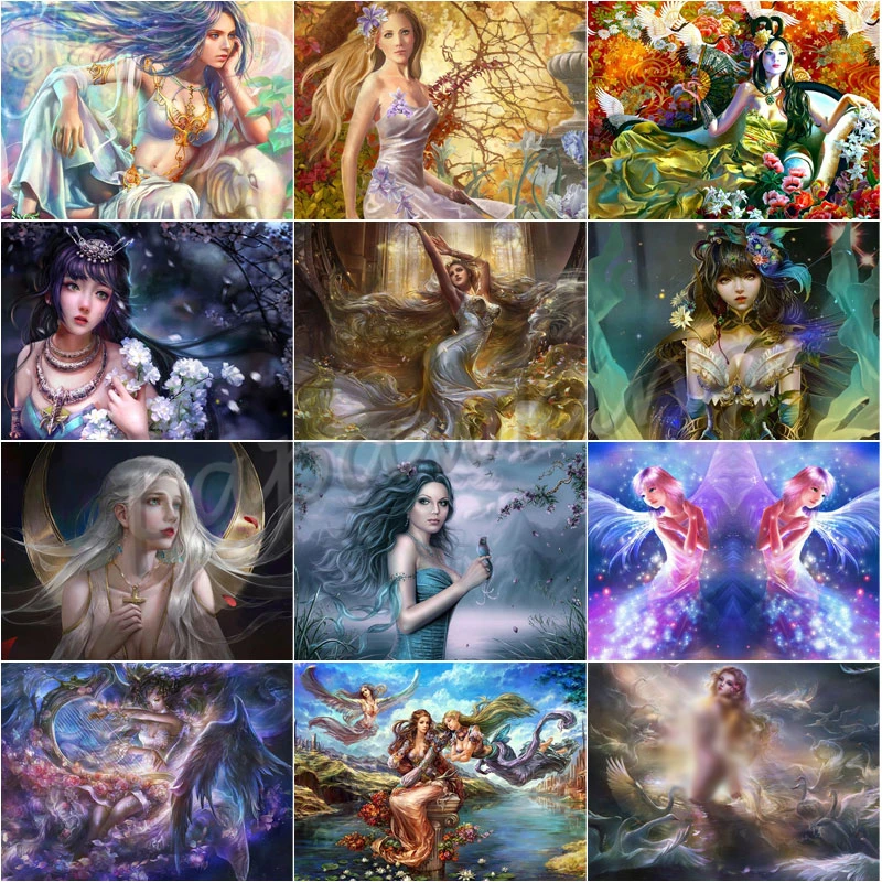 

Diamond Painting Kit Fairy Girl 5D Diy Butterfly Elves Cross Stitch Mosaic Woman Diamond Embroidery Inlaid Gift Decor Art Design