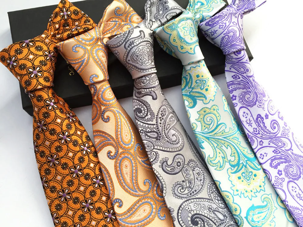 

8CM Men's Tie Paisley Cashew Flower Polyester Fashion Corbatas Para Hombre Cravatte Uomo 2022 Groomsman Neckties