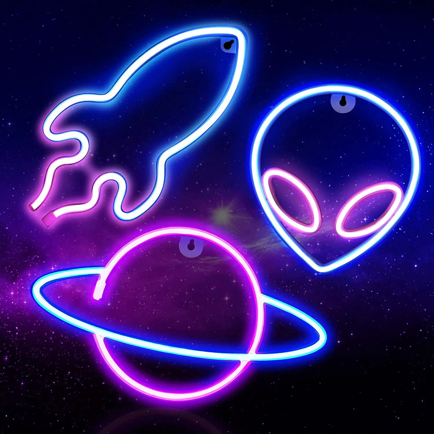 

Alien Planet Rocket Led Neon Sign Aesthetic Hanging Neon Light USB or Battery Powered with On/Off Switch