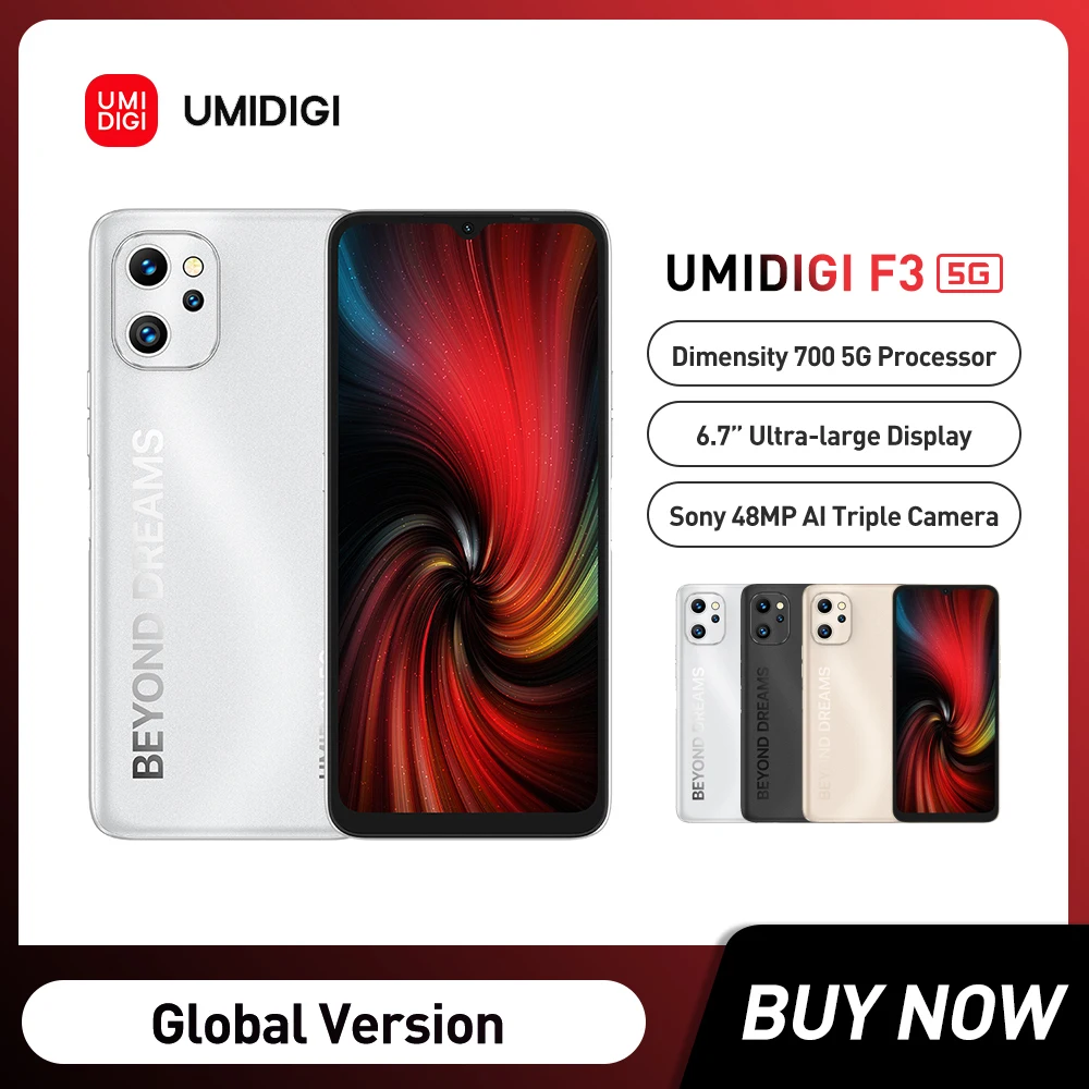 UMIDIGI F3 5G Phone Android 12 Smartphone Dimensity 700 6.7