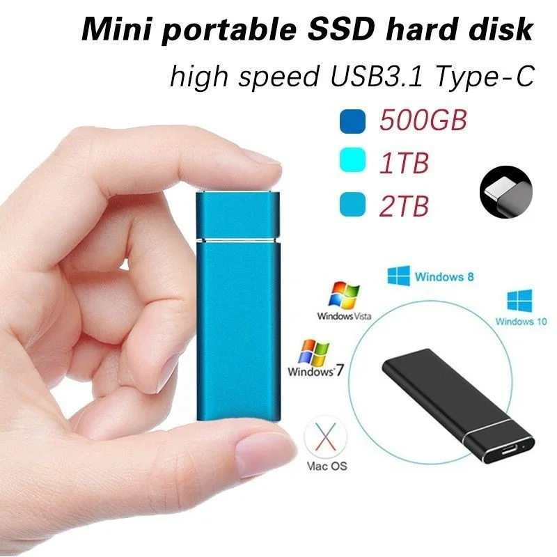 

High-speed SSD Mobile Solid State Drive 8TB 1TB Storage Device Hard Drive Laptop USB 3.1 Mobile Hard Drives Solid State Disk