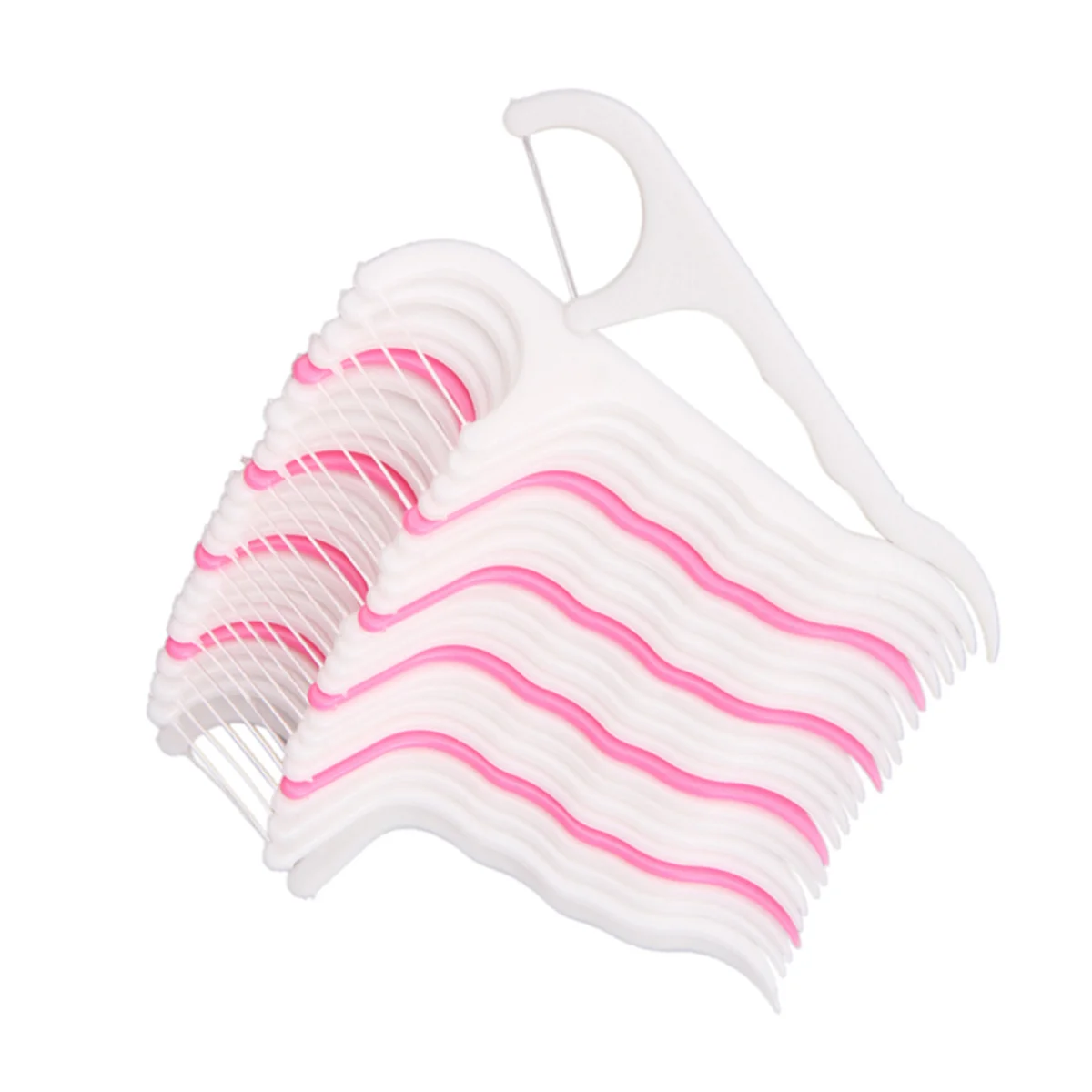 

100pcs Plastic Floss Stick Nylon Wire Portable Teeth Care Cleaner Cleaning Tools Set (White and)