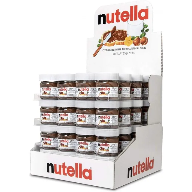 NUTELLA MINI JARS 64 X 25G BEST BEFORE 27.10.2023 