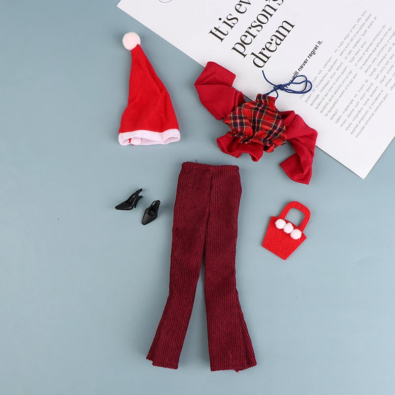 

5pcs/Set Top+Trousers+Bag+Hat+Shoes Doll Daily Suit Fashion Clothes For Dolls Decor Accessories Kids Pretend Play Toys DIY