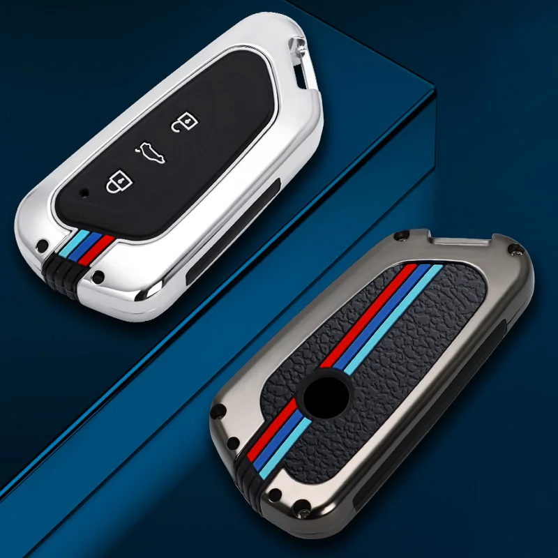 

Zinc Alloy Car Key Shell Silicone Case Keyring For Skoda Octavia 4 8 A8 MK8 MK4 VAG Group 2020 2021 Auto Styling Accessories