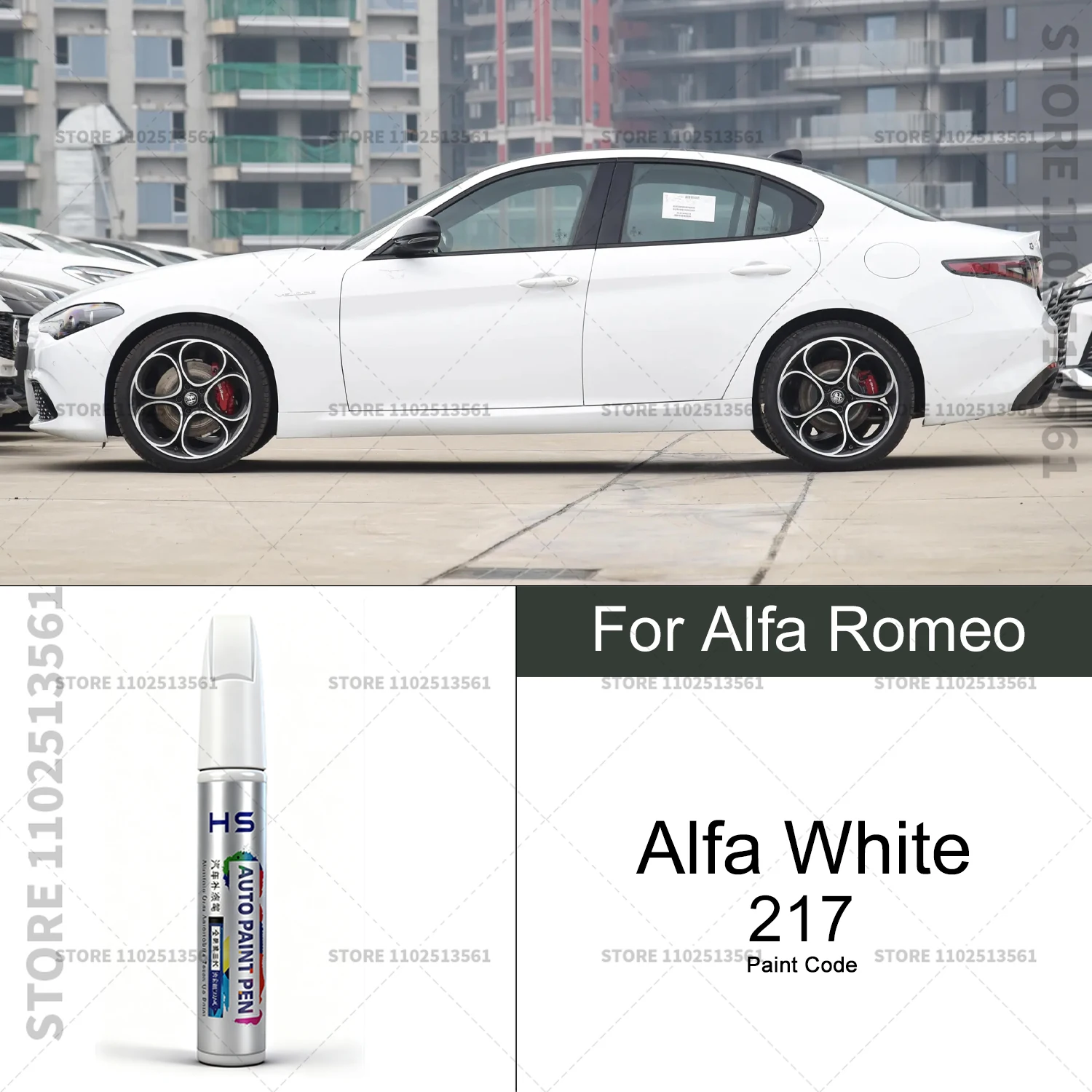 

Ручка для ремонта автомобильной краски, средство для удаления царапин, автоаксессуары «сделай сам», для Alfa Romeo Giulia/Alfa Romeo Stelvio, белый 217 212, черный