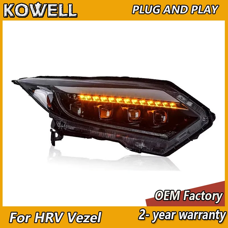 Автостайлинг для Honda Vezel фары 2015-2021 HRV головка светильник DRL сигнал поворота