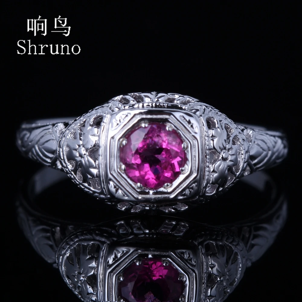 Женское кольцо из белого золота 14 к AU585 с натуральным турмалином 4 мм