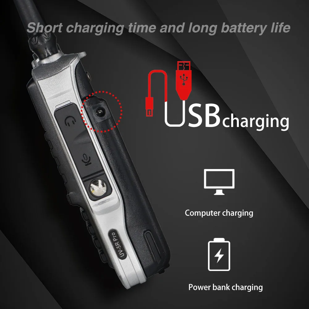 NEW BaoFeng Tri-Band UV-5R Pro Walkie Talkie 8W High Power  Portable Two Way Radio HF FM Transceiver UV 5R Upgrade CB Ham Radio