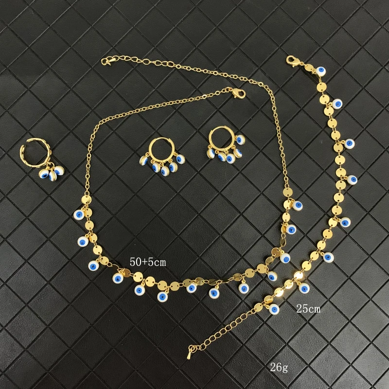 Комплект из колье и серёг с подвеской кольцом