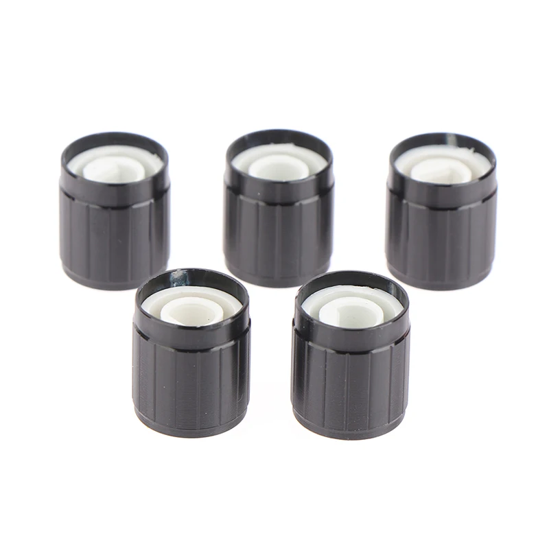 

5pcs Potentiometer Cap 15*16.5mm Black Bright Edge Half Shaft Hole D-Shaped Aluminum Alloy Knob